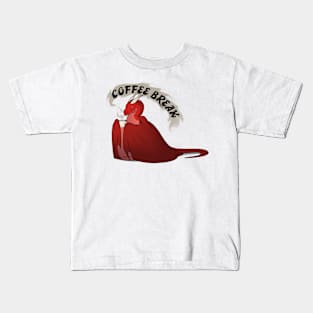 Morning coffee dragon Kids T-Shirt